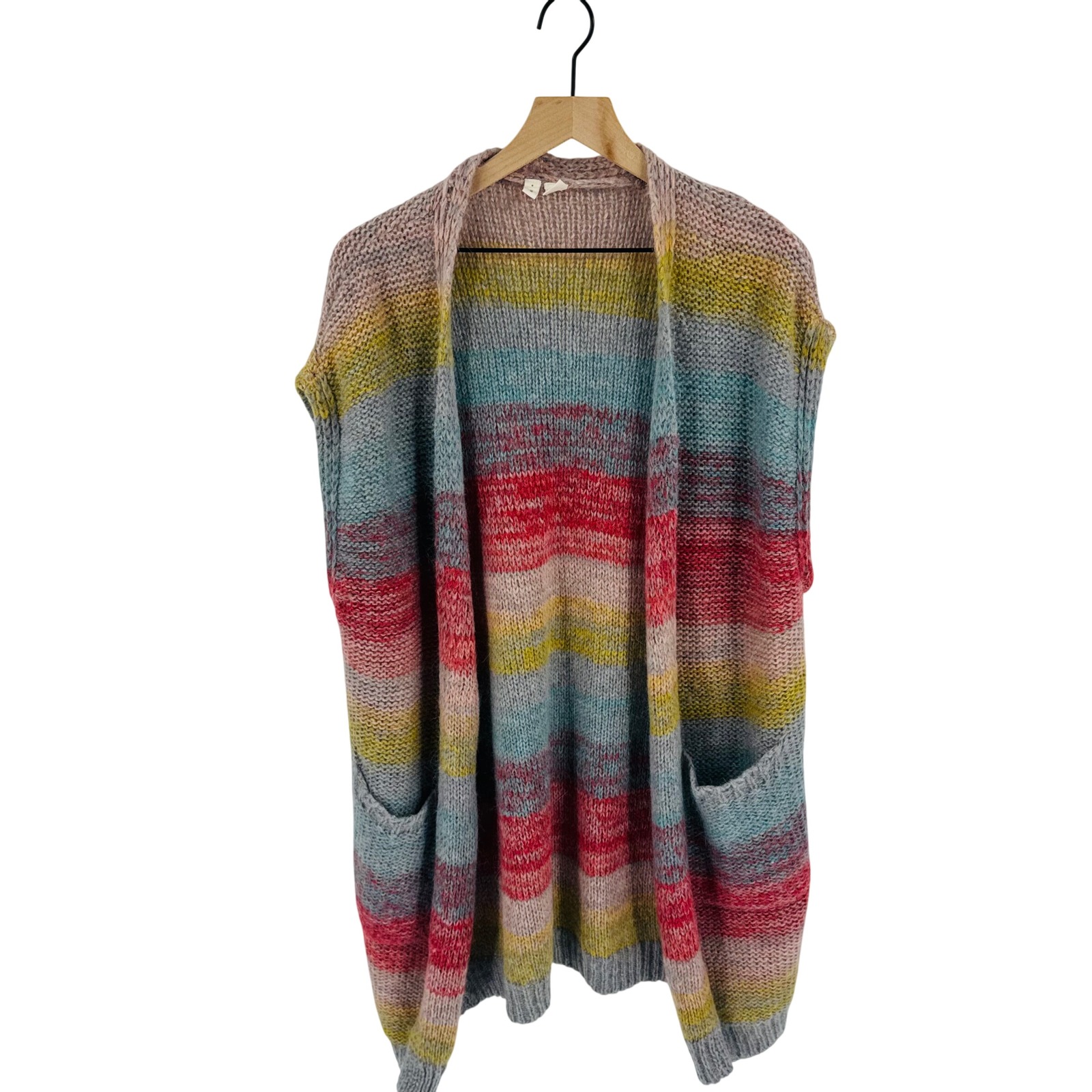 Moth Anthropologie Cardigan Vest Size Xs/S Multi Color Mohair Blend Boho Artsy